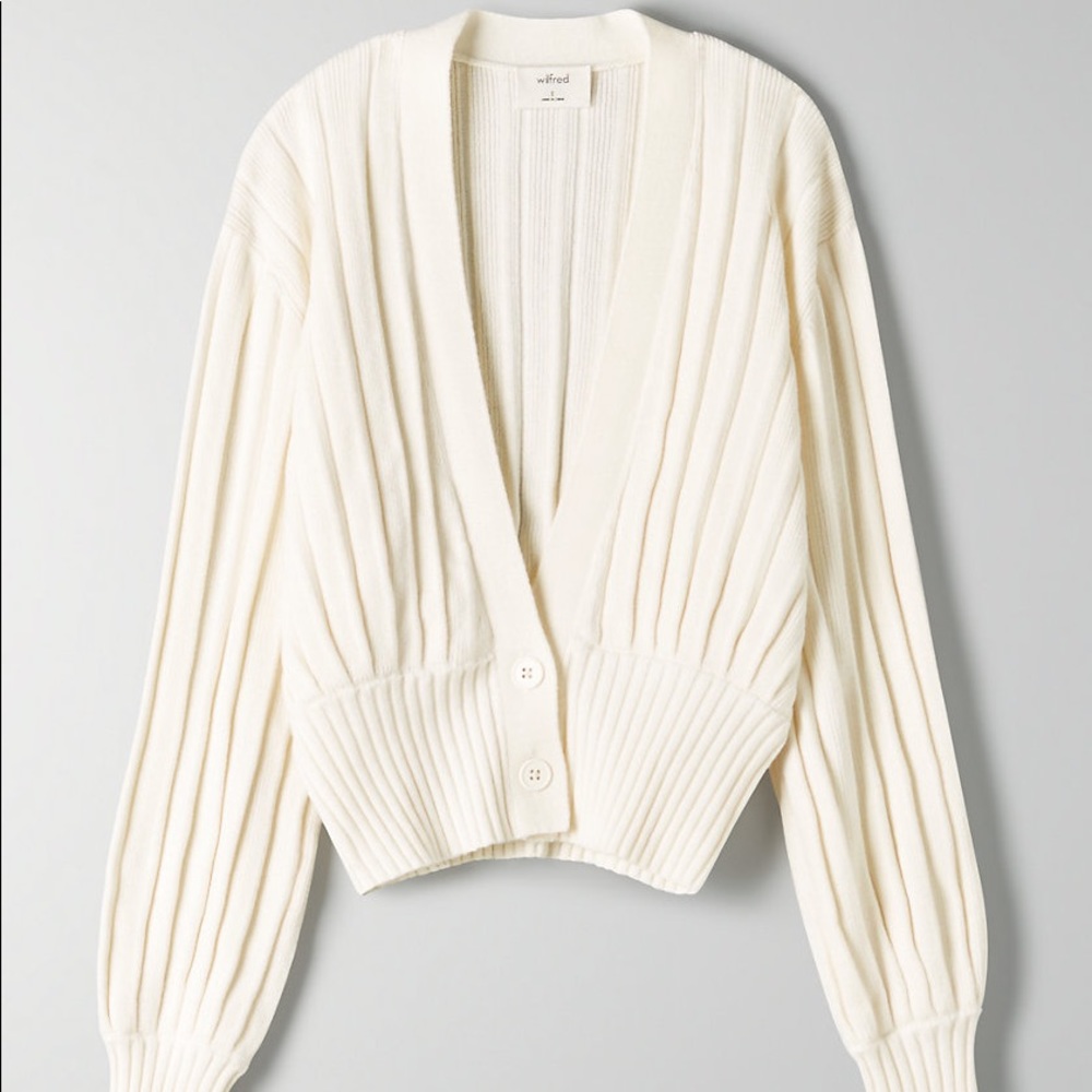 Aritzia Wilfred THAIS Cardigan Sweater in Oak